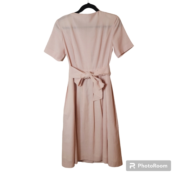 Vintage Liberty house Pink and white candy stripe Button up fit in flare dress - Picture 2 of 9